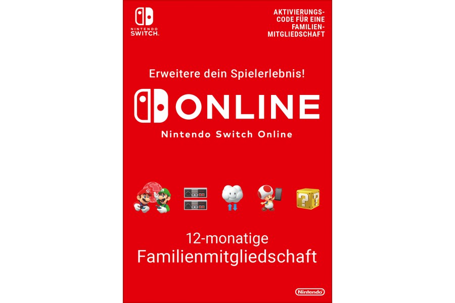 Nintendo Switch Online - 12-monatige Familien-Mitgliedschaft